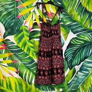 Abercrombie & Fitch XS Red Black Boho Beach Casual Spring Summer Fall Dress